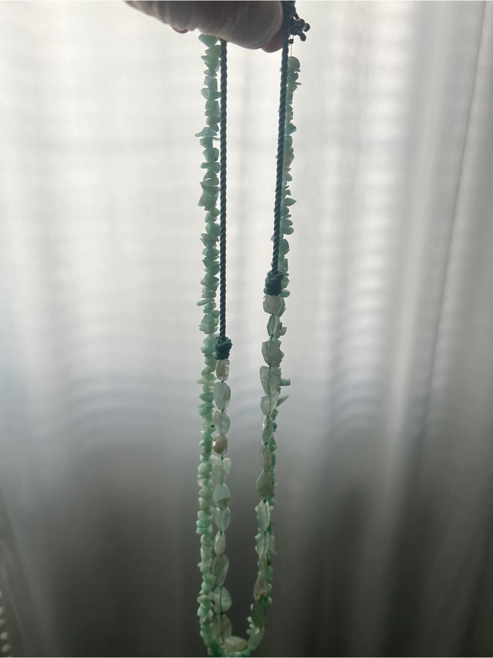 2 Handmade Mint Green Genuine Aquamarine Necklaces- Womens Jewelry